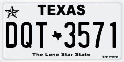 TX license plate DQT3571
