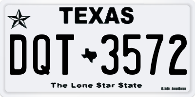 TX license plate DQT3572