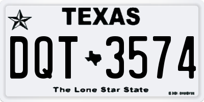 TX license plate DQT3574