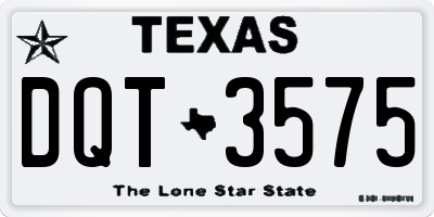 TX license plate DQT3575