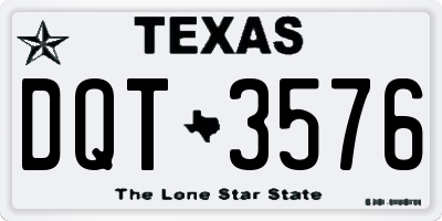 TX license plate DQT3576
