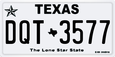 TX license plate DQT3577