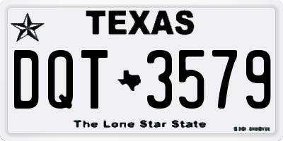 TX license plate DQT3579