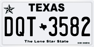 TX license plate DQT3582