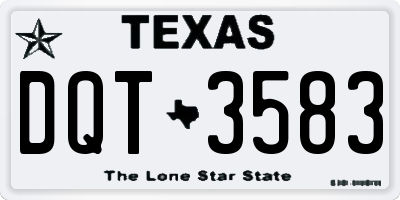 TX license plate DQT3583