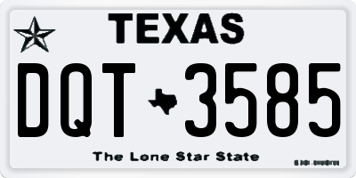 TX license plate DQT3585