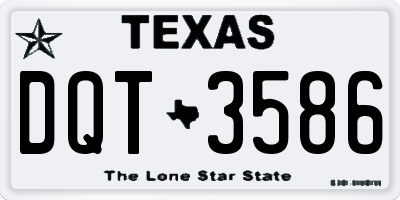 TX license plate DQT3586