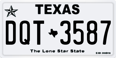 TX license plate DQT3587