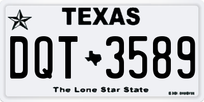 TX license plate DQT3589