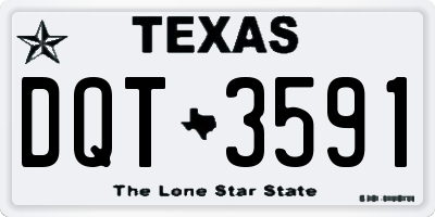 TX license plate DQT3591