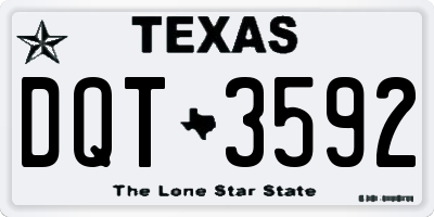 TX license plate DQT3592