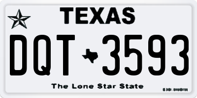 TX license plate DQT3593