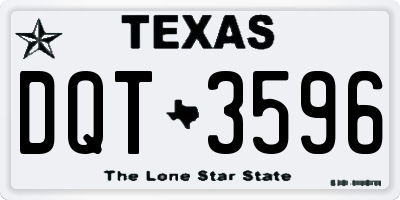 TX license plate DQT3596