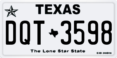 TX license plate DQT3598