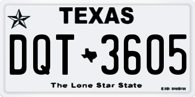 TX license plate DQT3605
