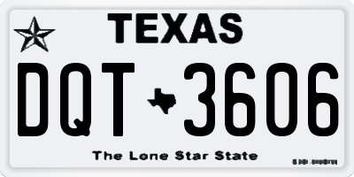 TX license plate DQT3606