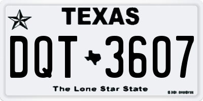 TX license plate DQT3607