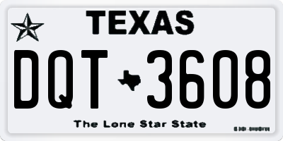 TX license plate DQT3608