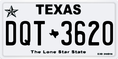 TX license plate DQT3620