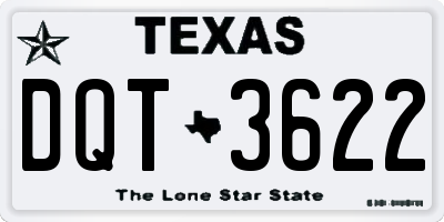 TX license plate DQT3622