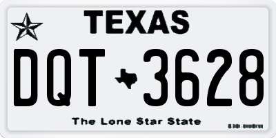 TX license plate DQT3628