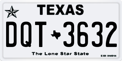 TX license plate DQT3632
