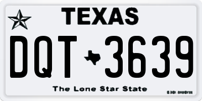 TX license plate DQT3639