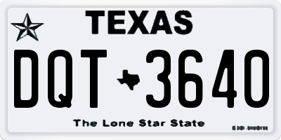 TX license plate DQT3640