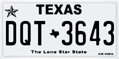 TX license plate DQT3643