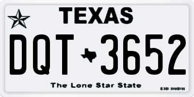 TX license plate DQT3652