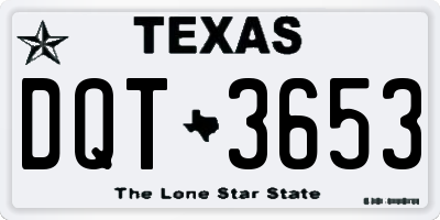 TX license plate DQT3653