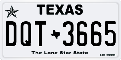 TX license plate DQT3665