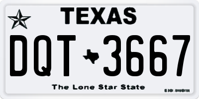 TX license plate DQT3667