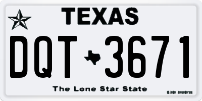 TX license plate DQT3671