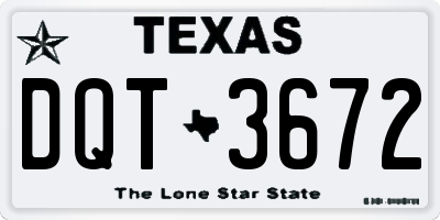 TX license plate DQT3672