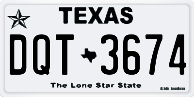 TX license plate DQT3674