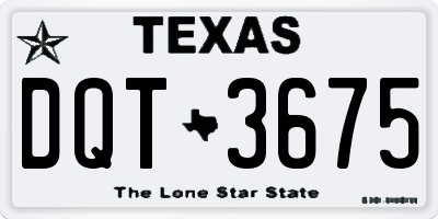 TX license plate DQT3675