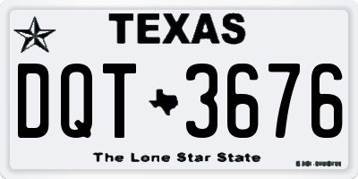 TX license plate DQT3676