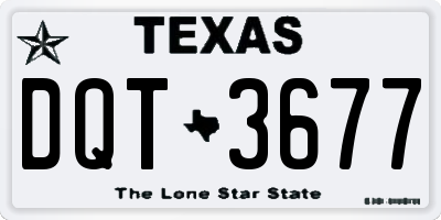 TX license plate DQT3677