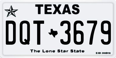 TX license plate DQT3679