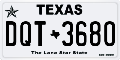 TX license plate DQT3680