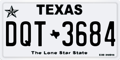TX license plate DQT3684
