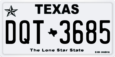 TX license plate DQT3685