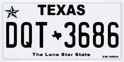 TX license plate DQT3686