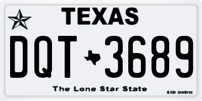 TX license plate DQT3689