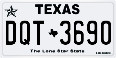 TX license plate DQT3690