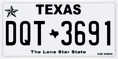 TX license plate DQT3691