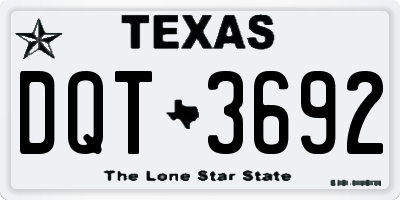 TX license plate DQT3692