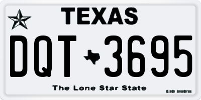 TX license plate DQT3695