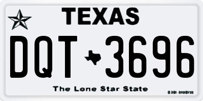 TX license plate DQT3696